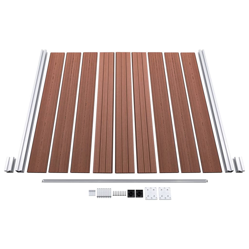 WPC Fence Set 6 Square + 1 Slanted 1138x186 cm Brown