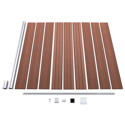 WPC Fence Set 6 Square + 1 Slanted 1138x186 cm Brown