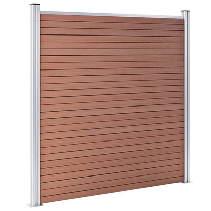 WPC Fence Set 9 Square + 1 Slanted 1657x186 cm Brown