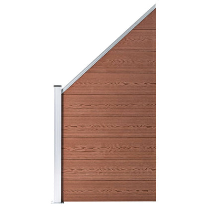 WPC Fence Set 9 Square + 1 Slanted 1657x186 cm Brown