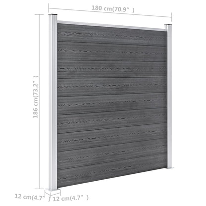 Garden Fence WPC 353x186 cm Grey