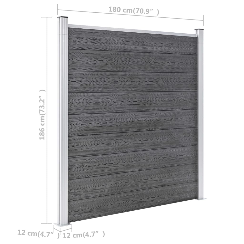 Garden Fence WPC 1391x186 cm Grey