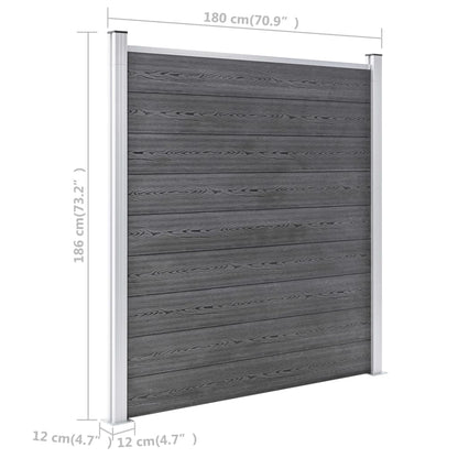 Garden Fence WPC 1391x186 cm Grey