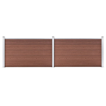 3053243 vidaXL Garden Fence WPC 353x106 cm Brown (49072+49074)