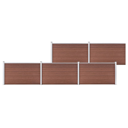3053246 vidaXL Garden Fence WPC 872x106 cm Brown (49072+4x49074)