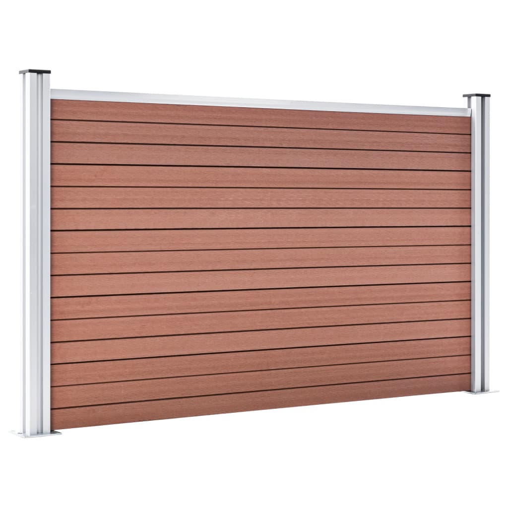 3053246 vidaXL Garden Fence WPC 872x106 cm Brown (49072+4x49074)