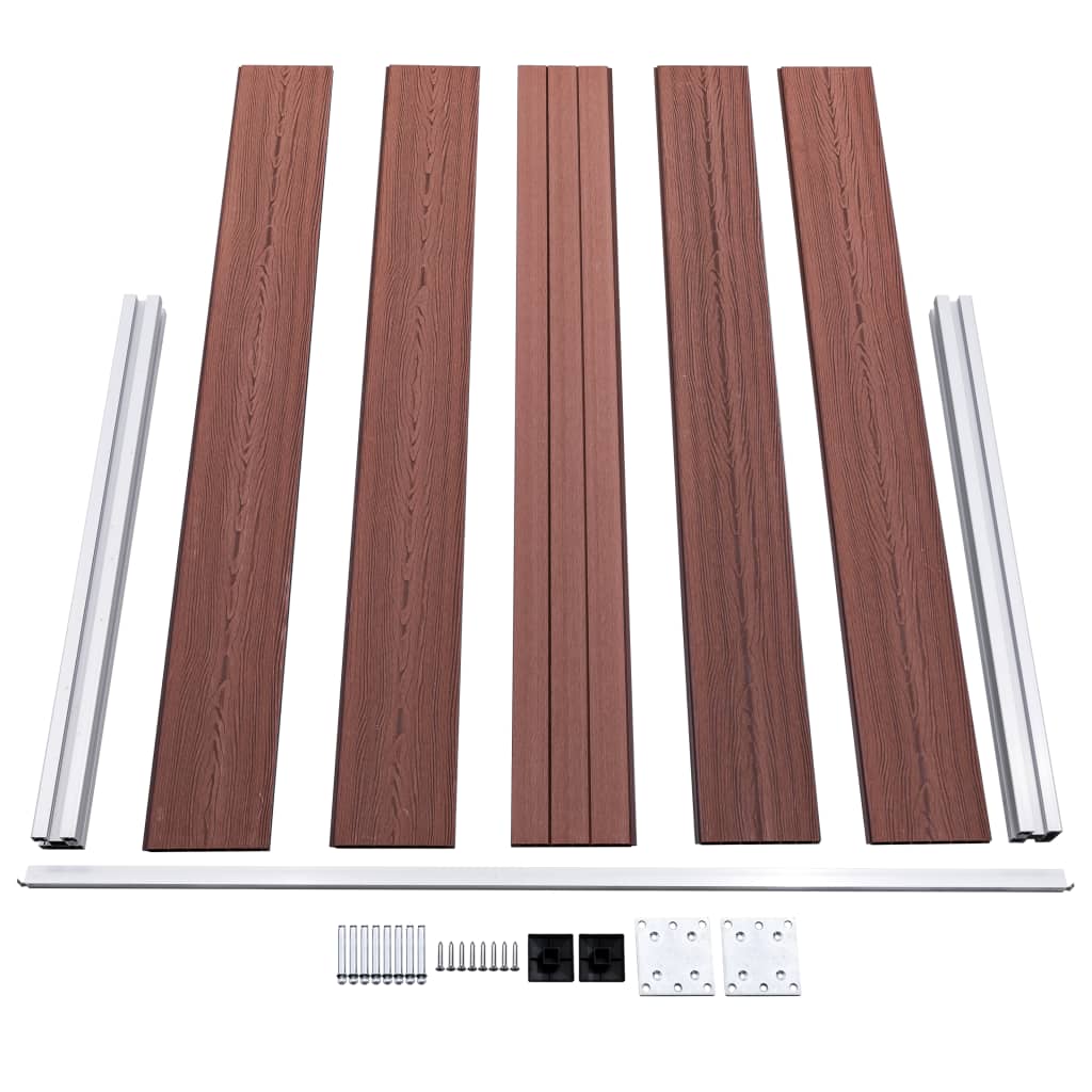 3053246 vidaXL Garden Fence WPC 872x106 cm Brown (49072+4x49074)