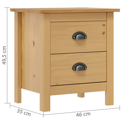 Bedside Cabinet Hill 46x35x49.5 cm Solid Pine Wood