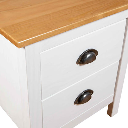 Bedside Cabinet Hill 2 pcs White 46x35x49.5 cm Solid Pine Wood