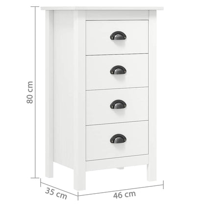 288912 vidaXL Sideboard "Hill" White 46x35x80 cm Solid Pine Wood