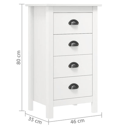 Sideboard Hill White 46x35x80 cm Solid Pine Wood