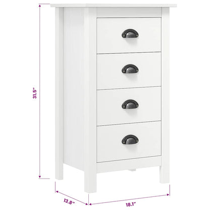 Sideboard Hill White 46x35x80 cm Solid Pine Wood