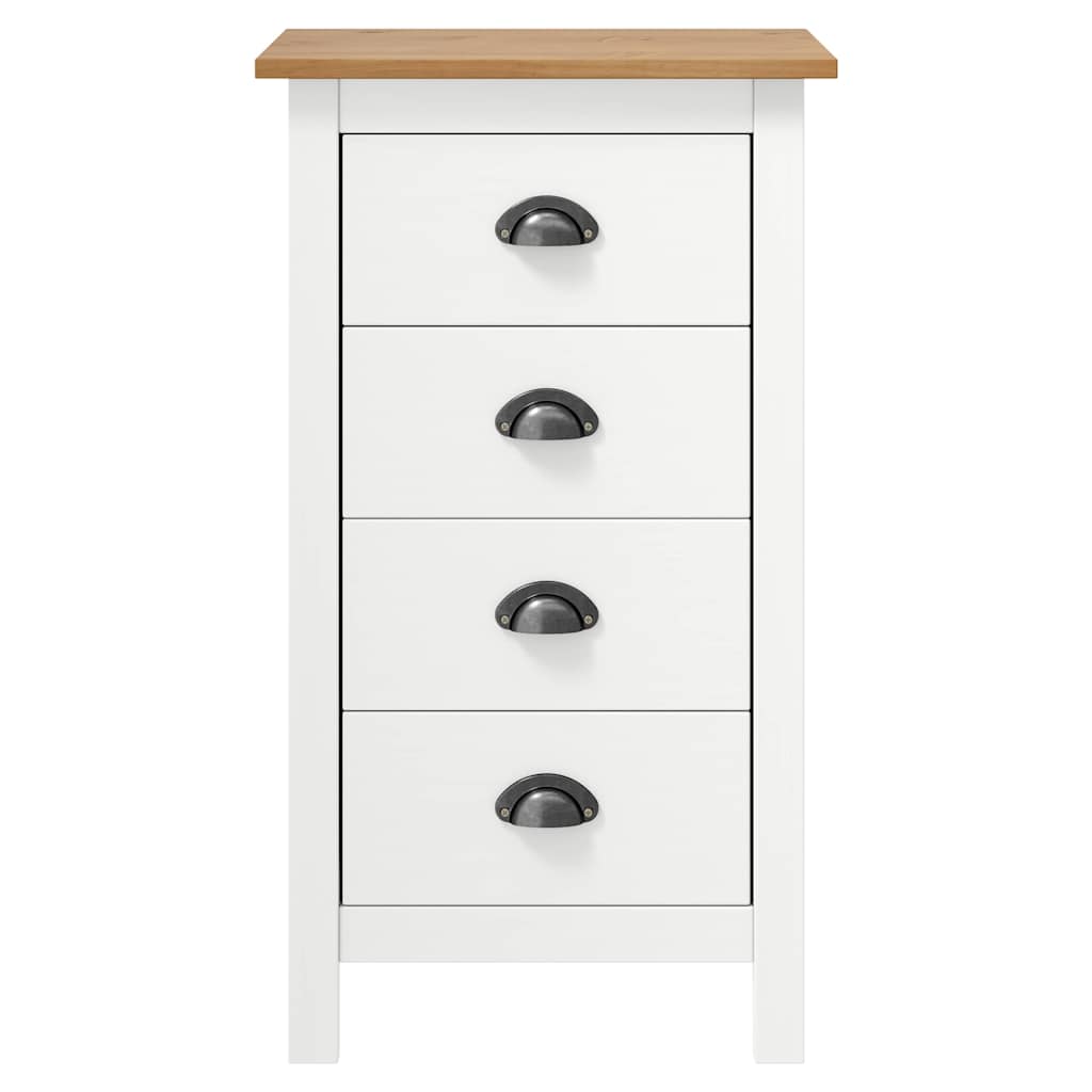 Sideboard Hill White 46x35x80 cm Solid Pine Wood