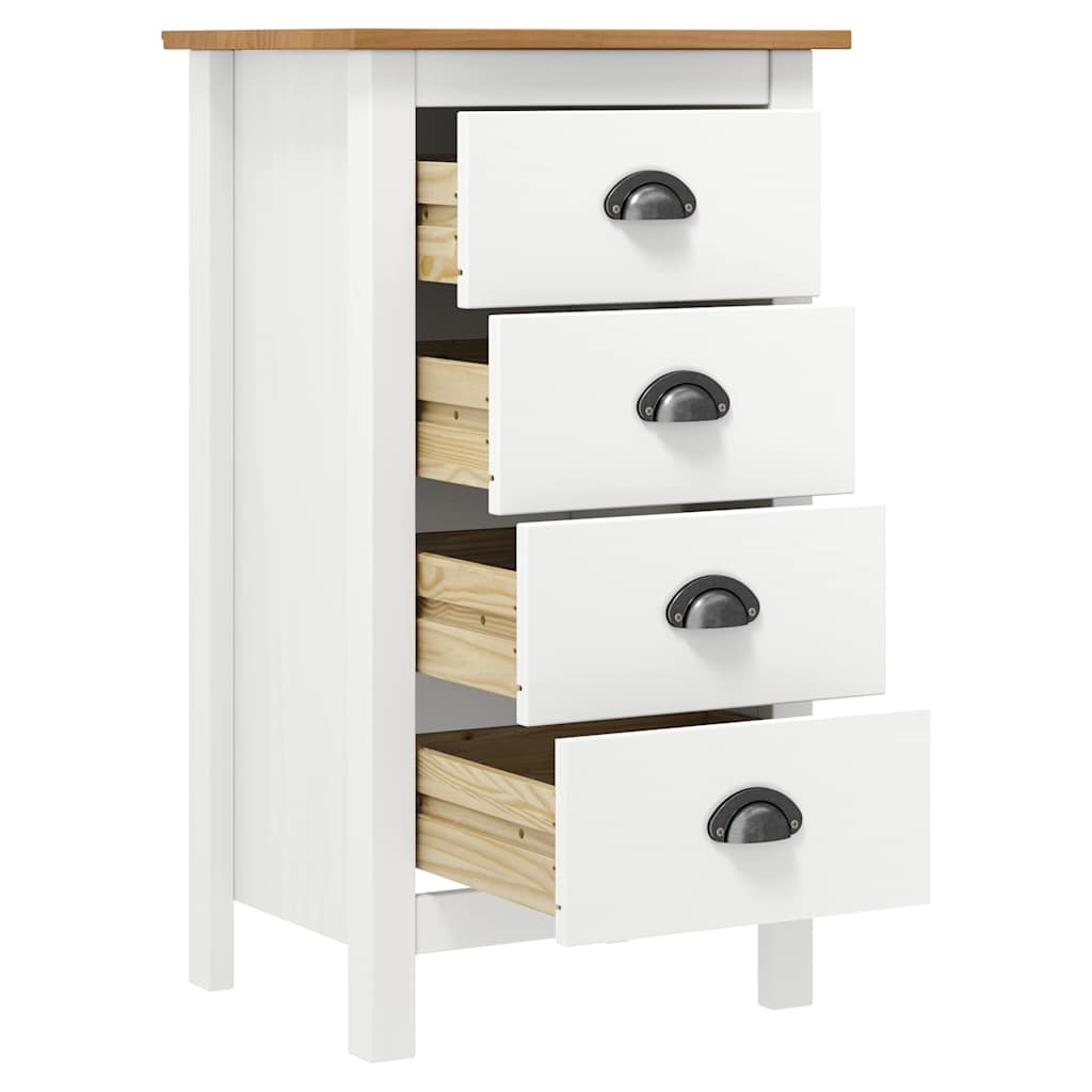 288914 vidaXL Sideboard "Hill" White 46x35x80 cm Solid Pine Wood