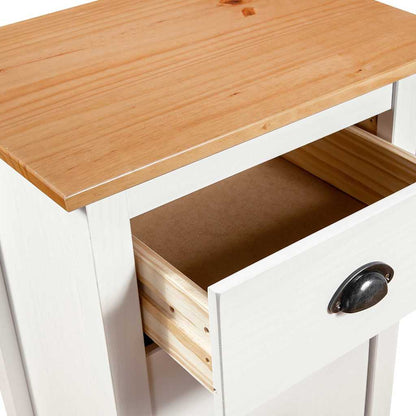 288914 vidaXL Sideboard "Hill" White 46x35x80 cm Solid Pine Wood