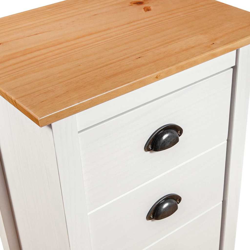 288914 vidaXL Sideboard "Hill" White 46x35x80 cm Solid Pine Wood