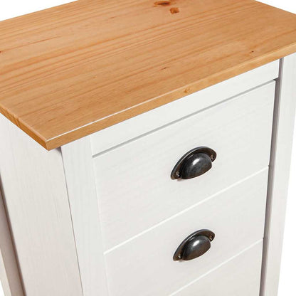 288914 vidaXL Sideboard "Hill" White 46x35x80 cm Solid Pine Wood