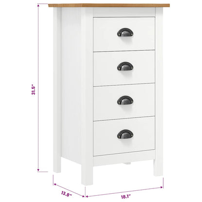 Sideboard Hill White 46x35x80 cm Solid Pine Wood