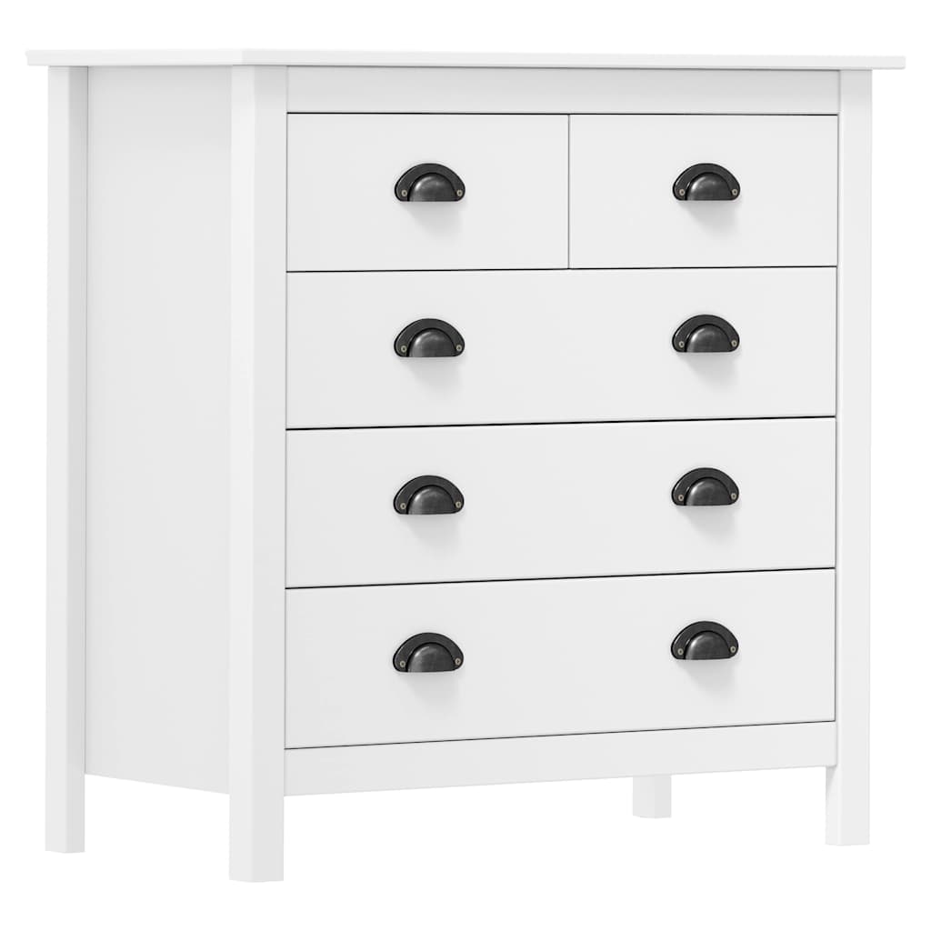 288916 vidaXL Sideboard "Hill" White 79x40x80 cm Solid Pine Wood