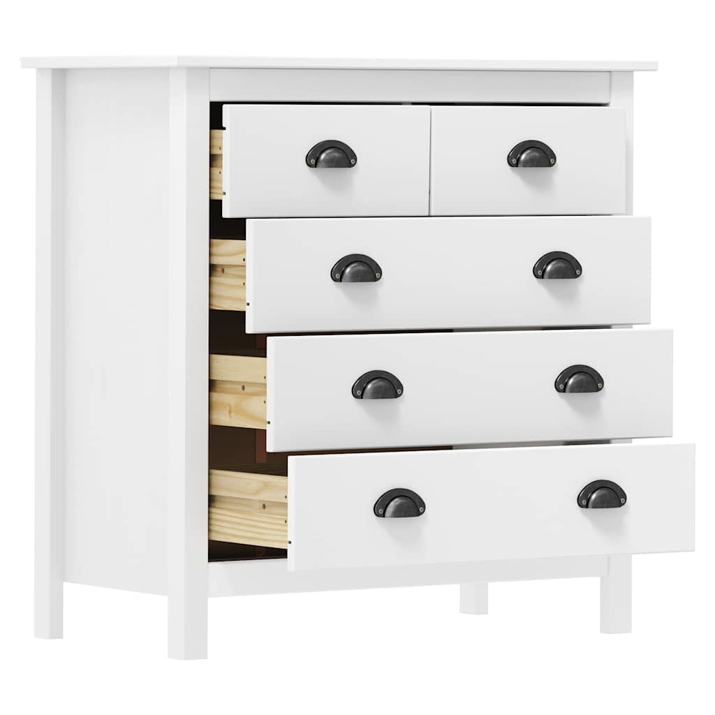 288916 vidaXL Sideboard "Hill" White 79x40x80 cm Solid Pine Wood