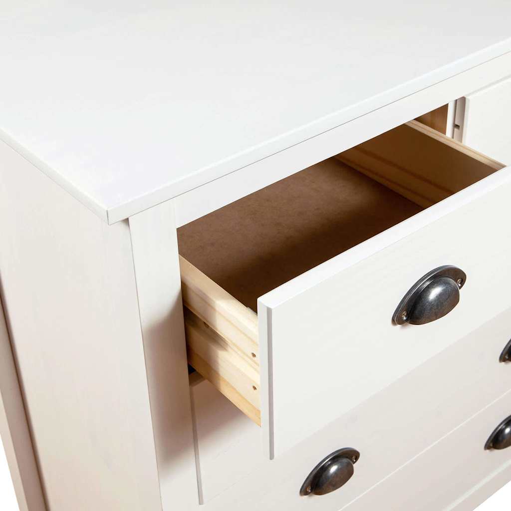 288916 vidaXL Sideboard "Hill" White 79x40x80 cm Solid Pine Wood