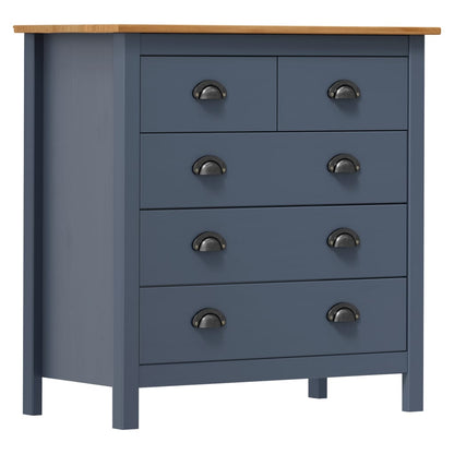 Sideboard Hill Grey 79x40x80 cm Solid Pine Wood