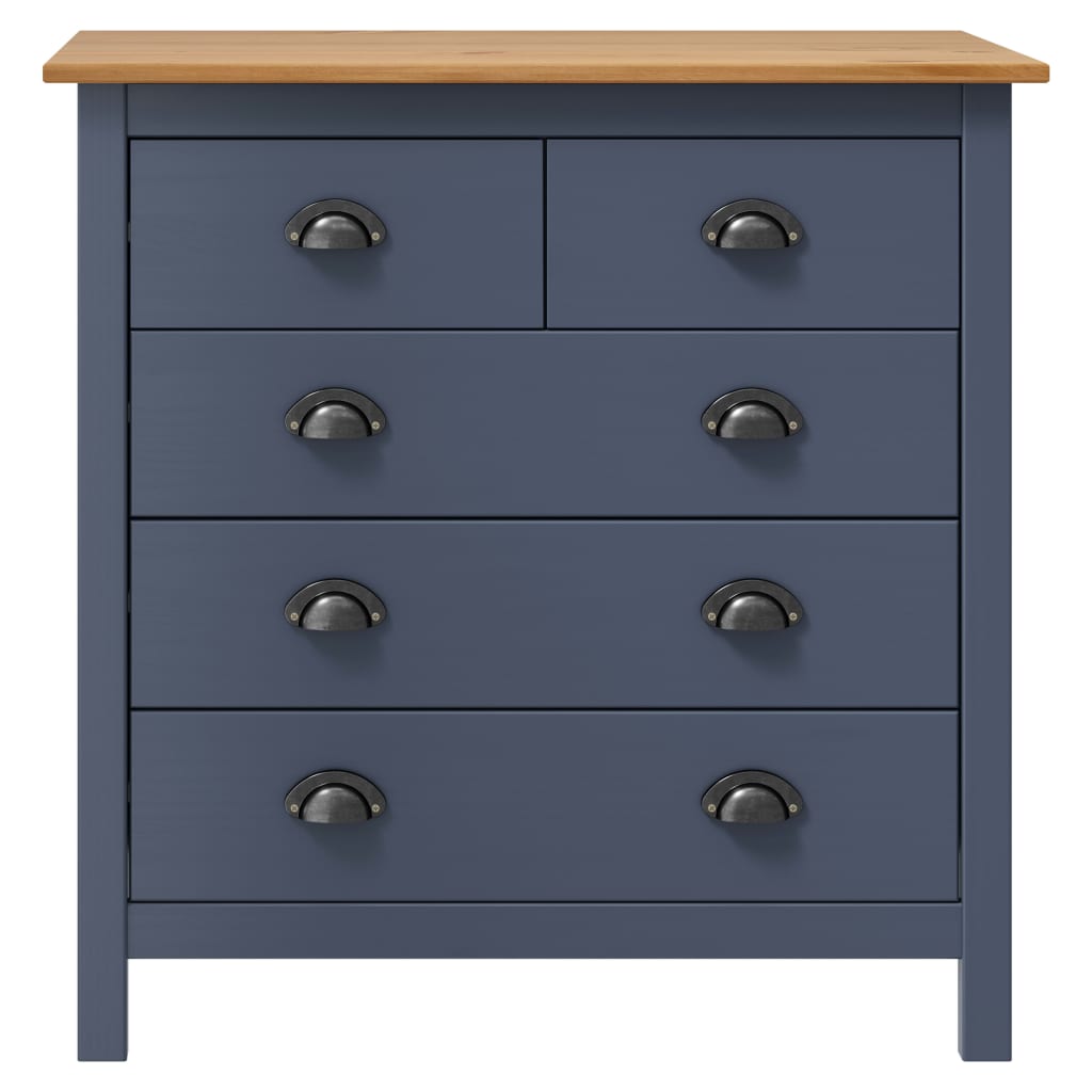 Sideboard Hill Grey 79x40x80 cm Solid Pine Wood