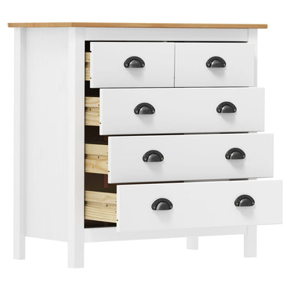 288918 vidaXL Sideboard "Hill" White 79x40x80 cm Solid Pine Wood