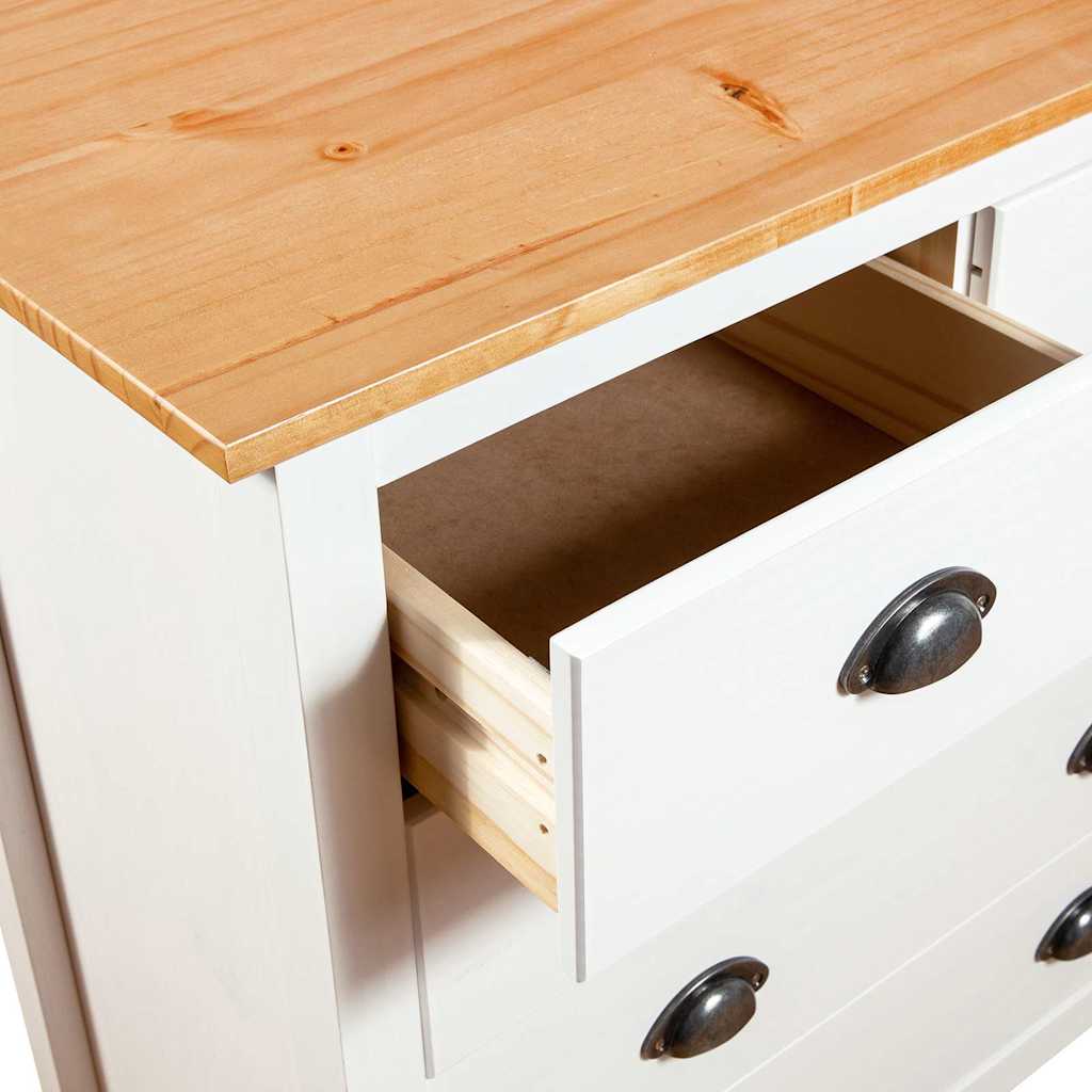 288918 vidaXL Sideboard "Hill" White 79x40x80 cm Solid Pine Wood