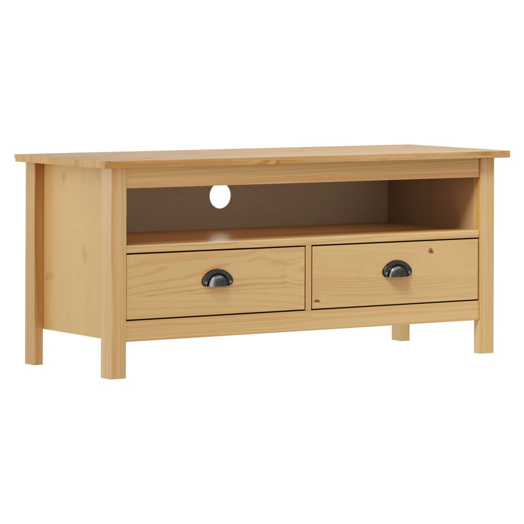 288923 vidaXL TV Cabinet "Hill" Honey Brown 110x40x47 cm Solid Pine Wood