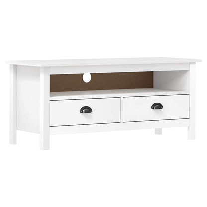 288924 vidaXL TV Cabinet "Hill" White 110x40x47 cm Solid Pine Wood