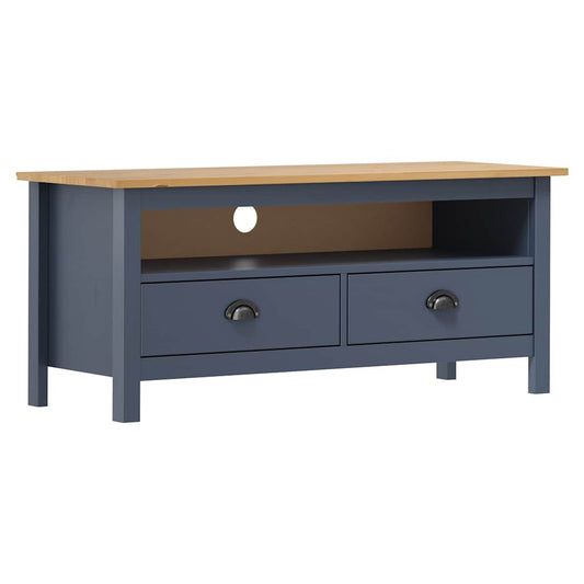 288925 vidaXL TV Cabinet "Hill" Grey 110x40x47 cm Solid Pine Wood
