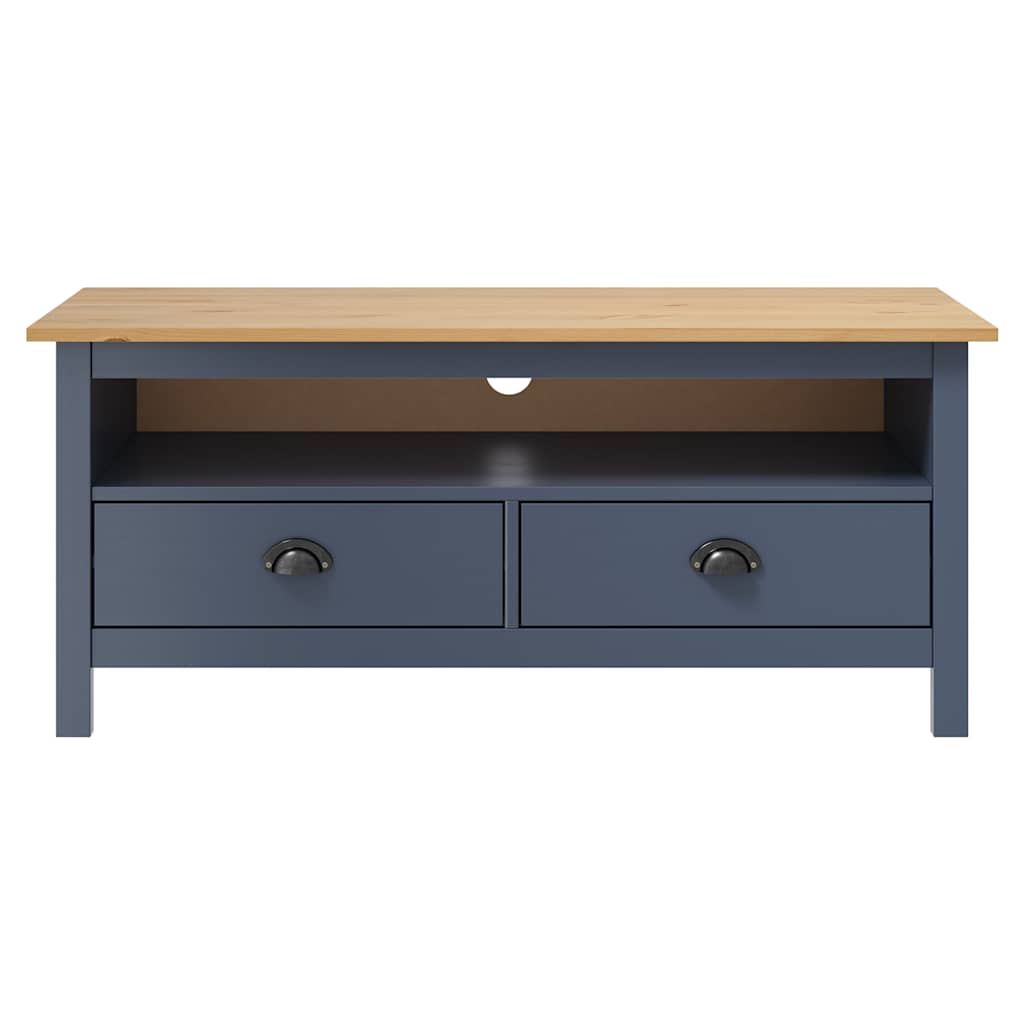 288925 vidaXL TV Cabinet "Hill" Grey 110x40x47 cm Solid Pine Wood