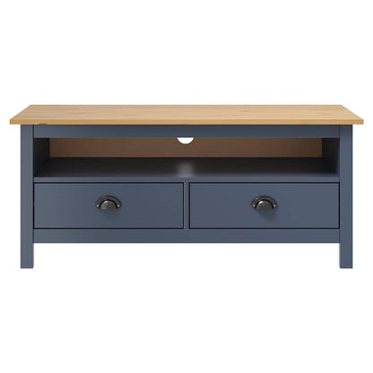 288925 vidaXL TV Cabinet "Hill" Grey 110x40x47 cm Solid Pine Wood