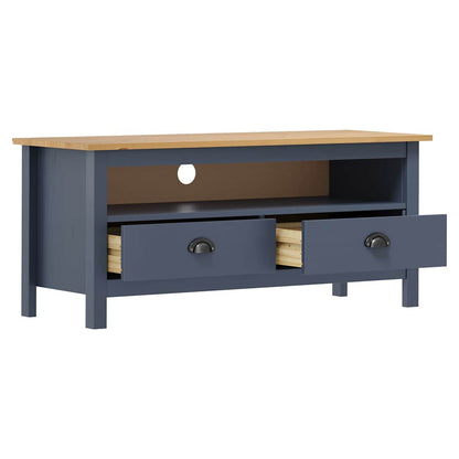 288925 vidaXL TV Cabinet "Hill" Grey 110x40x47 cm Solid Pine Wood