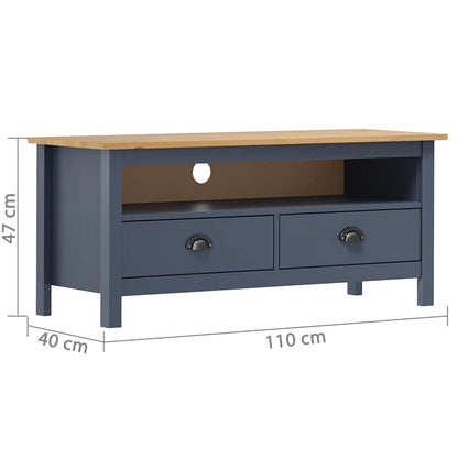 288925 vidaXL TV Cabinet "Hill" Grey 110x40x47 cm Solid Pine Wood