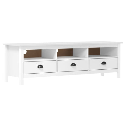 288928 vidaXL TV Cabinet "Hill" White 158x40x47 cm Solid Pine Wood