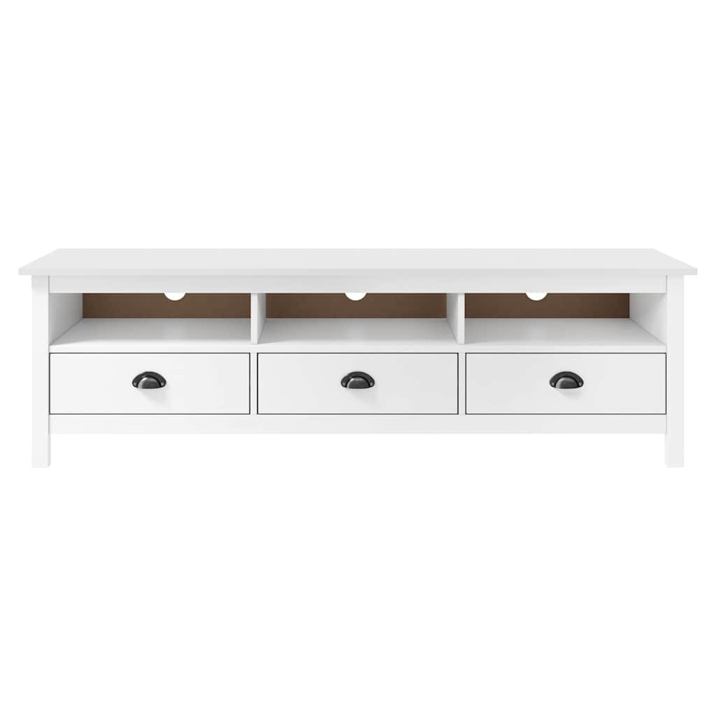 288928 vidaXL TV Cabinet "Hill" White 158x40x47 cm Solid Pine Wood