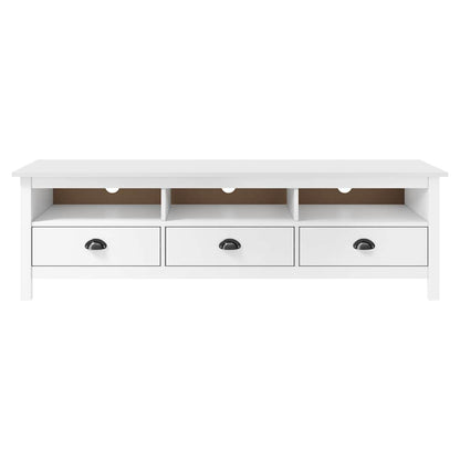 288928 vidaXL TV Cabinet "Hill" White 158x40x47 cm Solid Pine Wood