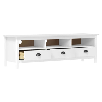 288928 vidaXL TV Cabinet "Hill" White 158x40x47 cm Solid Pine Wood