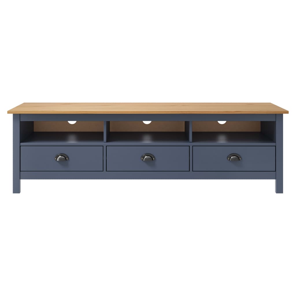 TV Cabinet Hill Grey 158x40x47 cm Solid Pine Wood