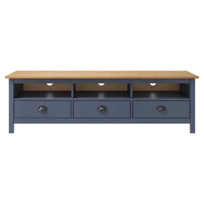 288929 vidaXL TV Cabinet "Hill" Grey 158x40x47 cm Solid Pine Wood