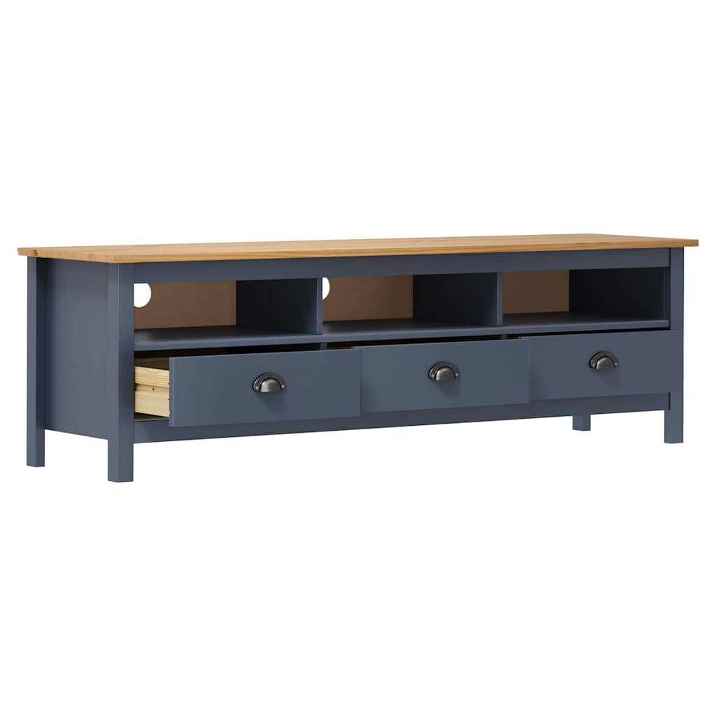 288929 vidaXL TV Cabinet "Hill" Grey 158x40x47 cm Solid Pine Wood