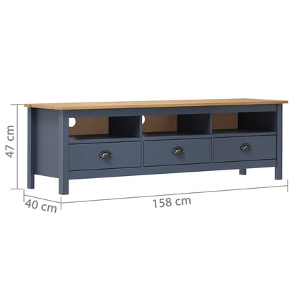 288929 vidaXL TV Cabinet "Hill" Grey 158x40x47 cm Solid Pine Wood