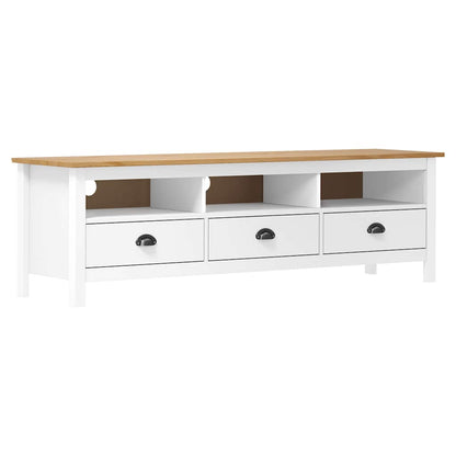 288930 vidaXL TV Cabinet "Hill" White 158x40x47 cm Solid Pine Wood
