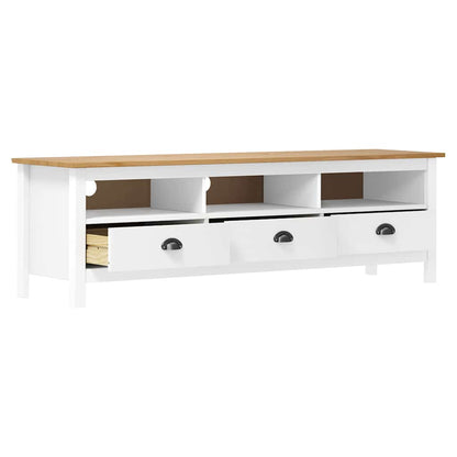288930 vidaXL TV Cabinet "Hill" White 158x40x47 cm Solid Pine Wood