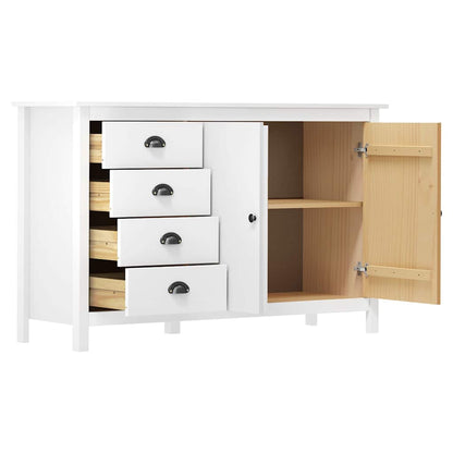 288932 vidaXL Sideboard "Hill" White 130x40x80 cm Solid Pine Wood