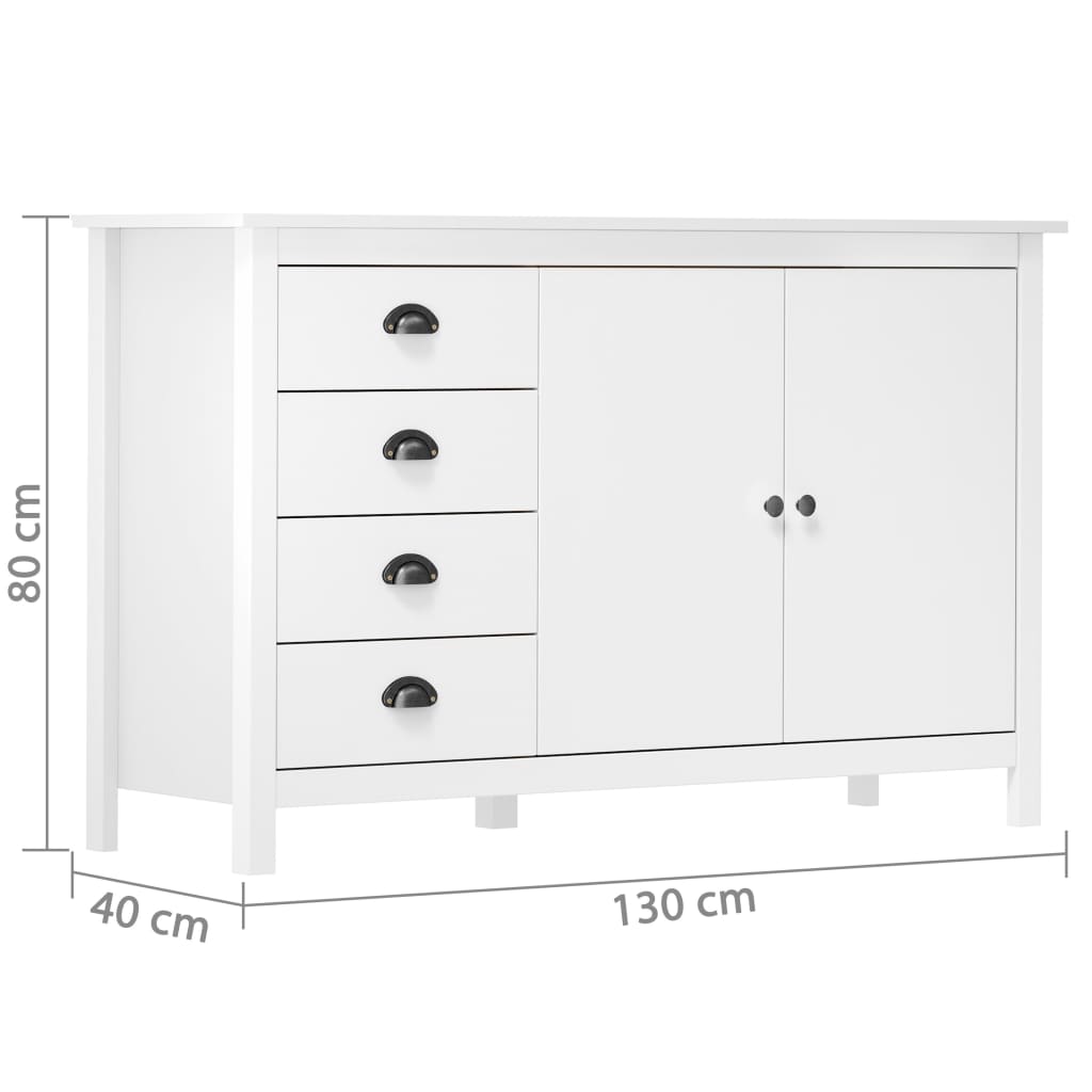 Sideboard | White | Solid pine wood | Medium | Sideboard | Rectangular