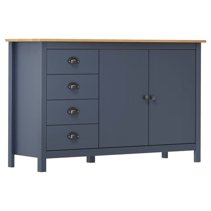Sideboard Hill Grey 130x40x80 cm Solid Pine Wood