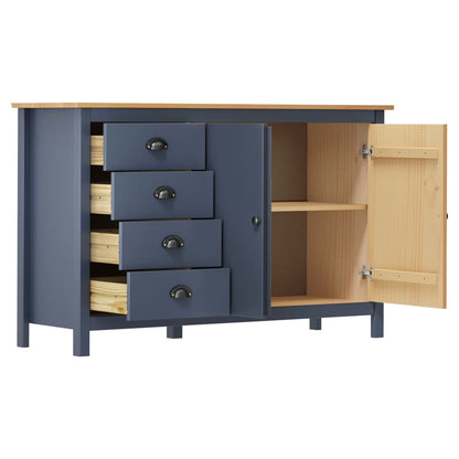 Sideboard Hill Grey 130x40x80 cm Solid Pine Wood